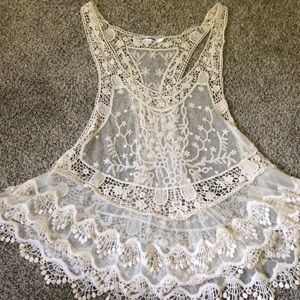 BEYONCÉ inspired cropped lace cover up